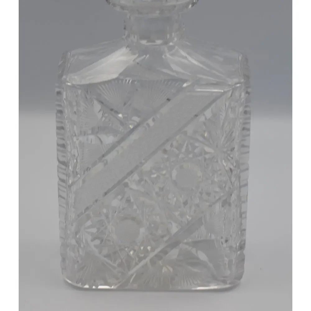 1901c. Hand Cut American Brilliant Period Crystal Liquor Wine Decanter / Carafe